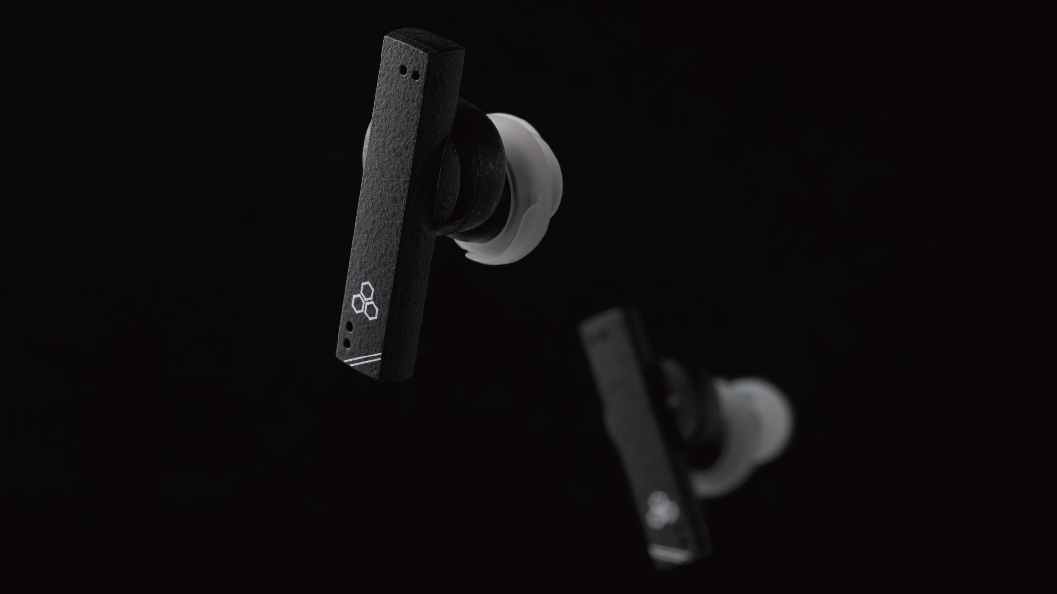 The Final ZE8000 MK2 wireless earbuds floating on a black background