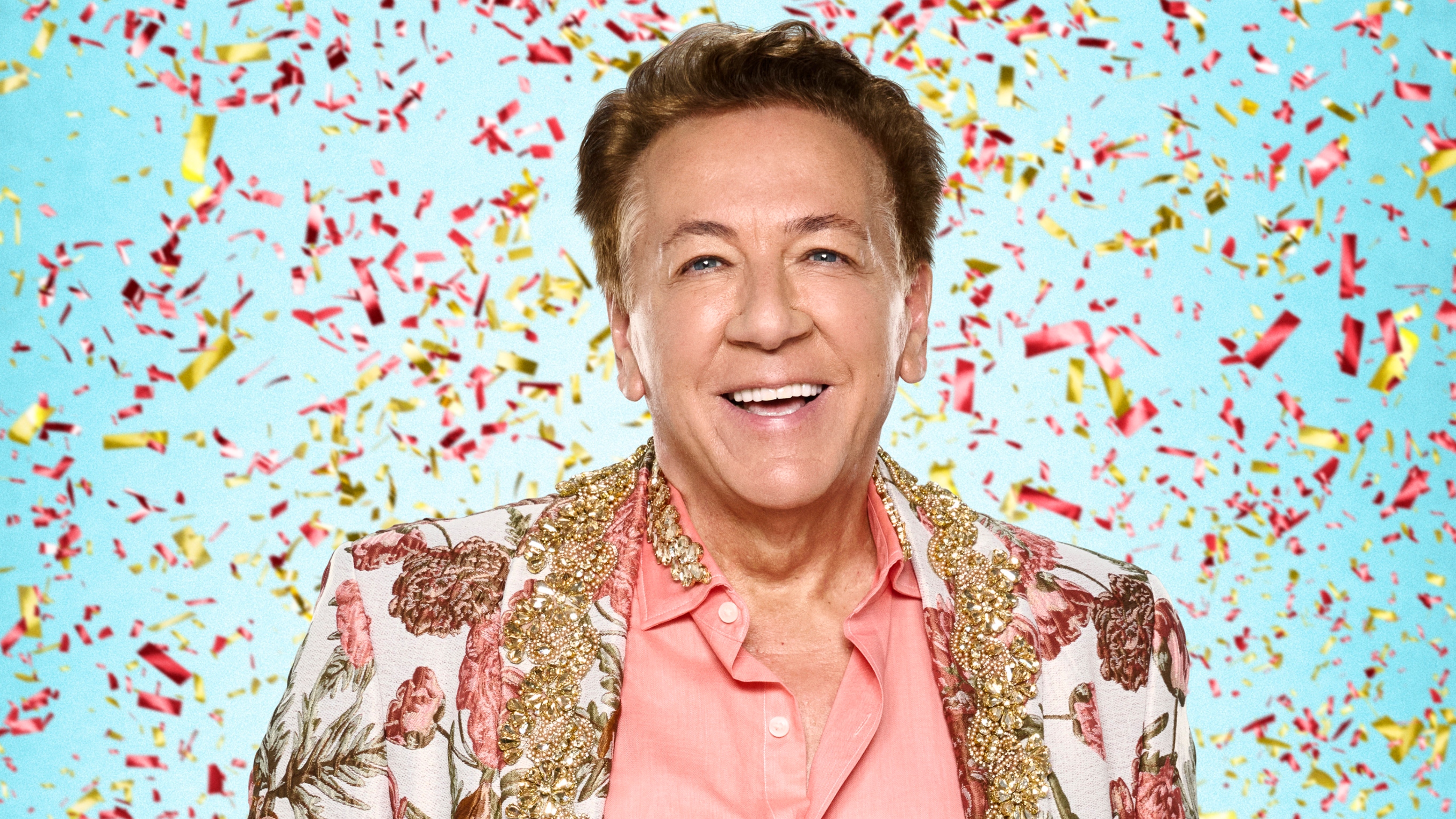 Strictly Come Dancing 2025 - Ross King in a pink sequinned suit with confetti falling around him.