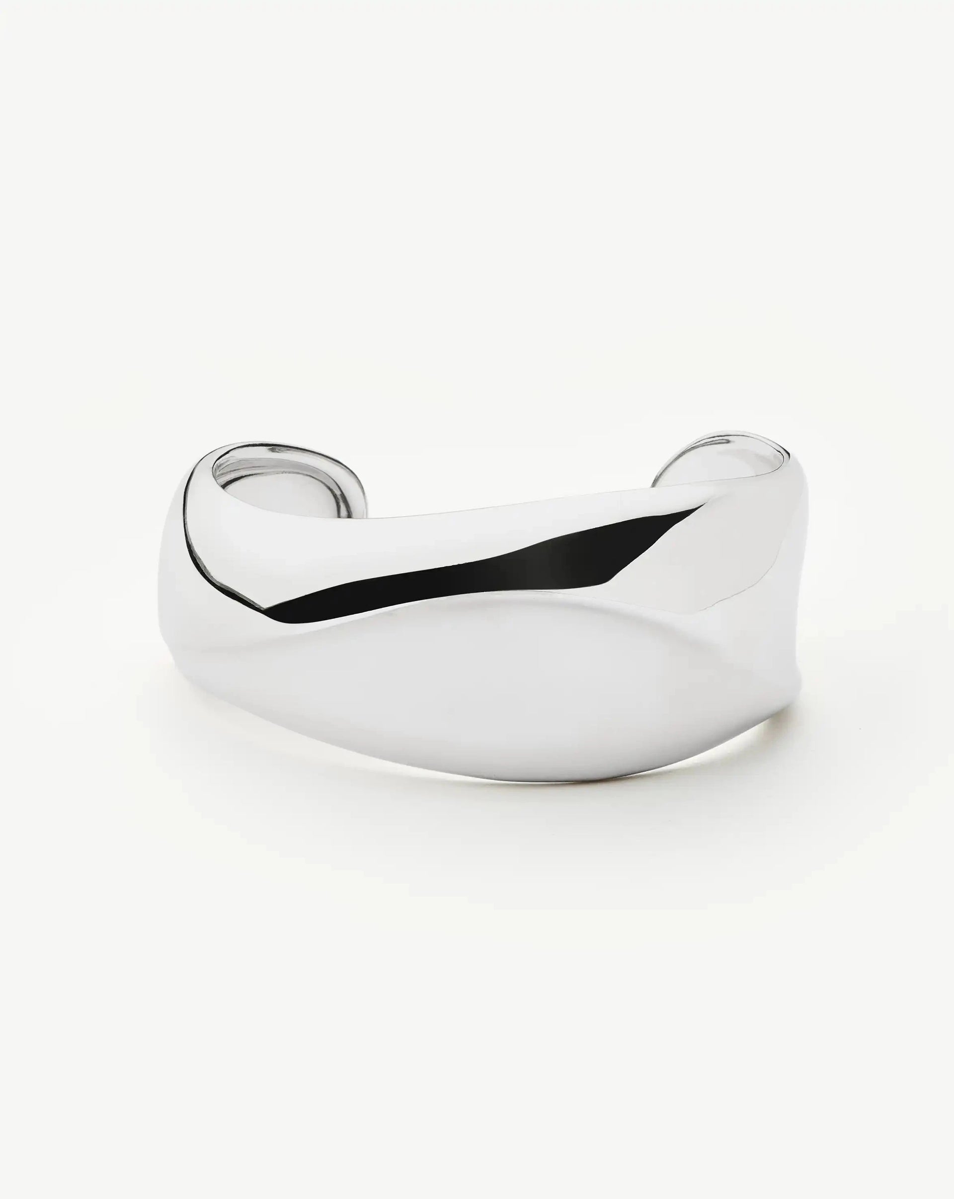 Sculptural Molten Cuff Bracelet | Silver Plated - Silver Plated / S