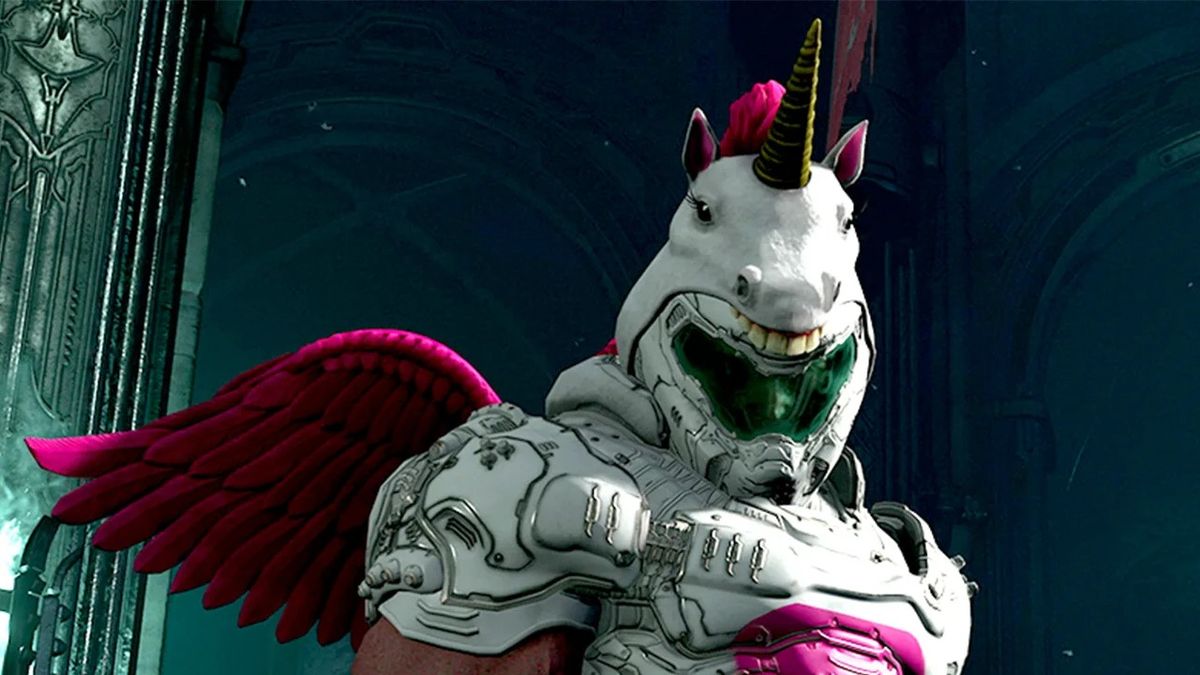 Check out the cursed majesty that is the Doom Eternal Doomicorn skin