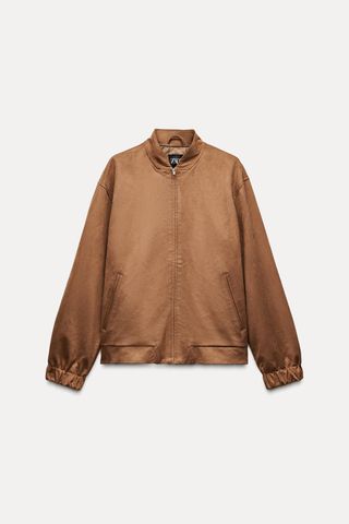 Faux Suede Bomber Jacket