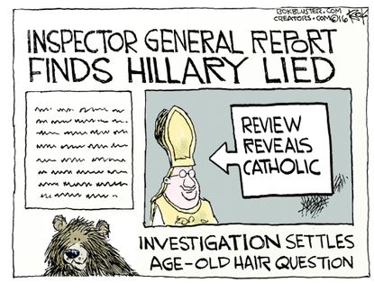 Political cartoon U.S. Hillary Emails 2016