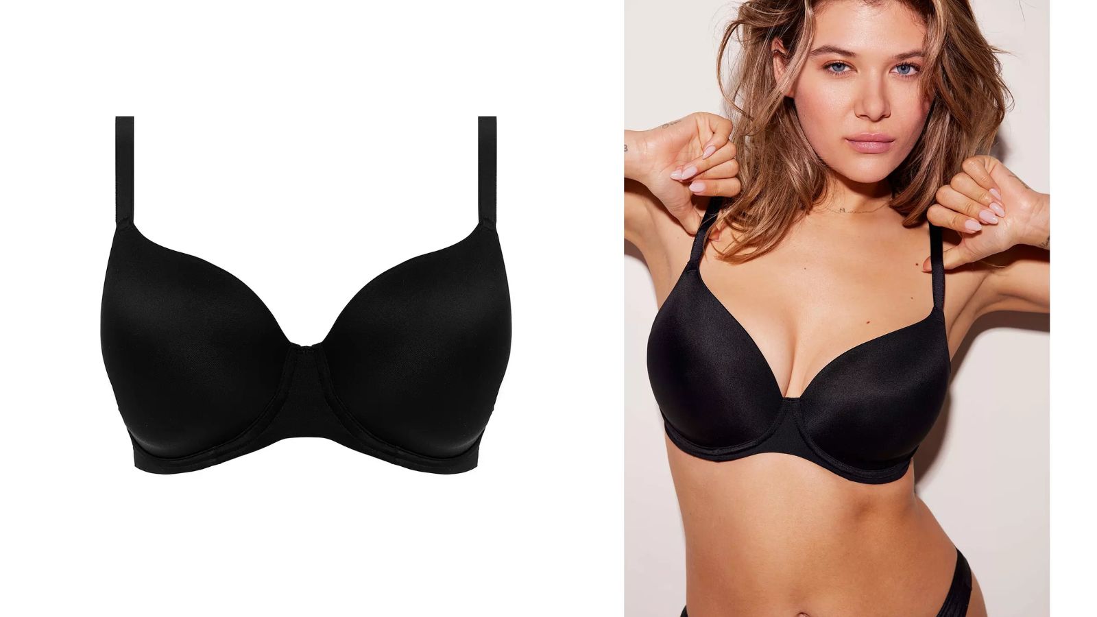 black bra with moulded cups