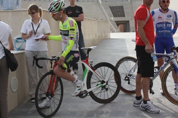 Italian champion Giovanni Visconti (Farnese Vini-Neri) before the start.