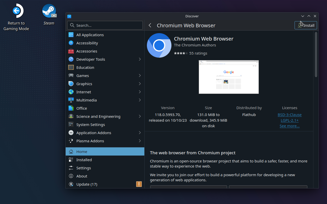 Desktop Mode screenshot(s) for setting up DOS_deck for usage in Steam Deck's Gaming Mode.