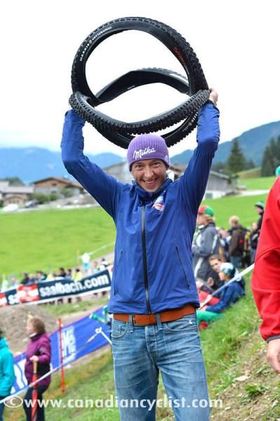 Bart Brentjens celebrates Anneke Beerten's win