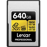 Lexar 640GB Professional Gold CFexpress 4.0 Type A memory card