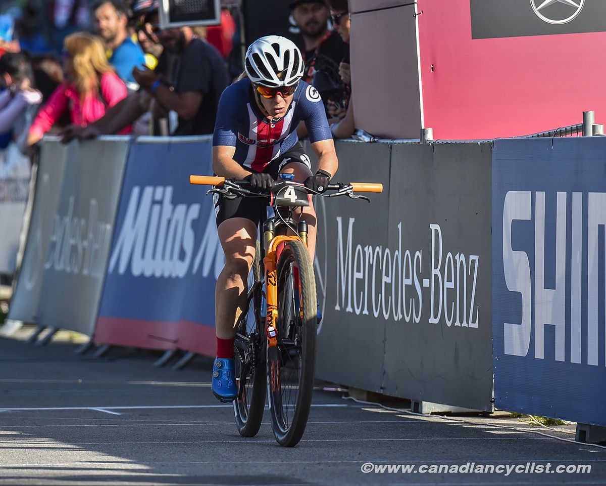 Chloe Woodruff (USA) well out in front with 1 lap to go