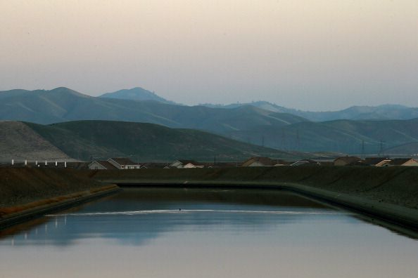 The Delta-Mendota Canal in Los Banos, California.