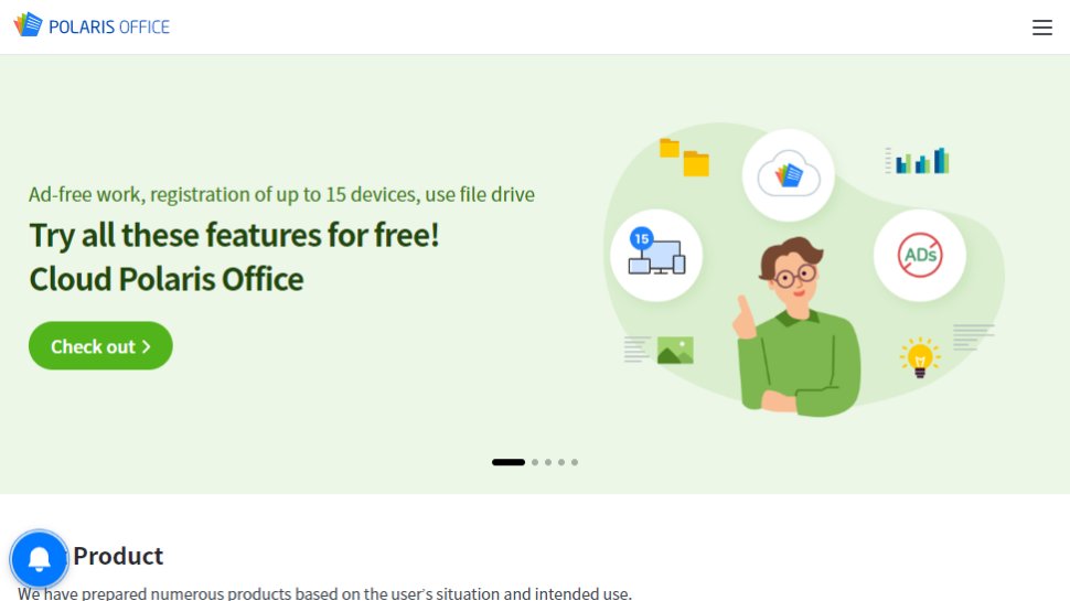 Website screenshot for Polaris Office