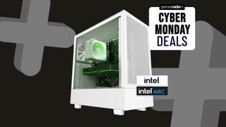 NZXT Player One Intel Arc edition on a Cyber monday background