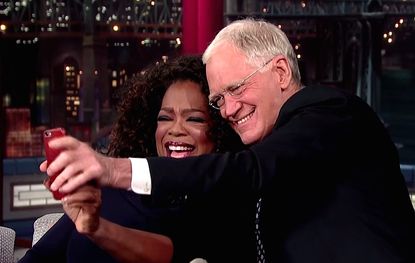 Oprah Winfrey and David Letterman take a selfie
