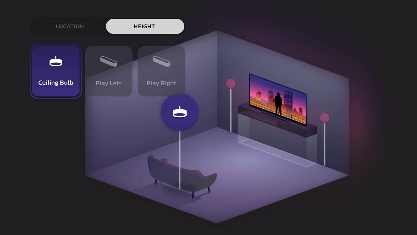 A screenshot of an Entertainment Area in the Philips Hue app