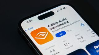 Audible app displayed on smartphone screen with logo