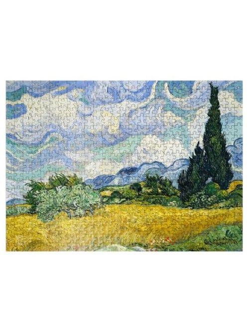 Wheat Field With Cypresses, 500 Pieces