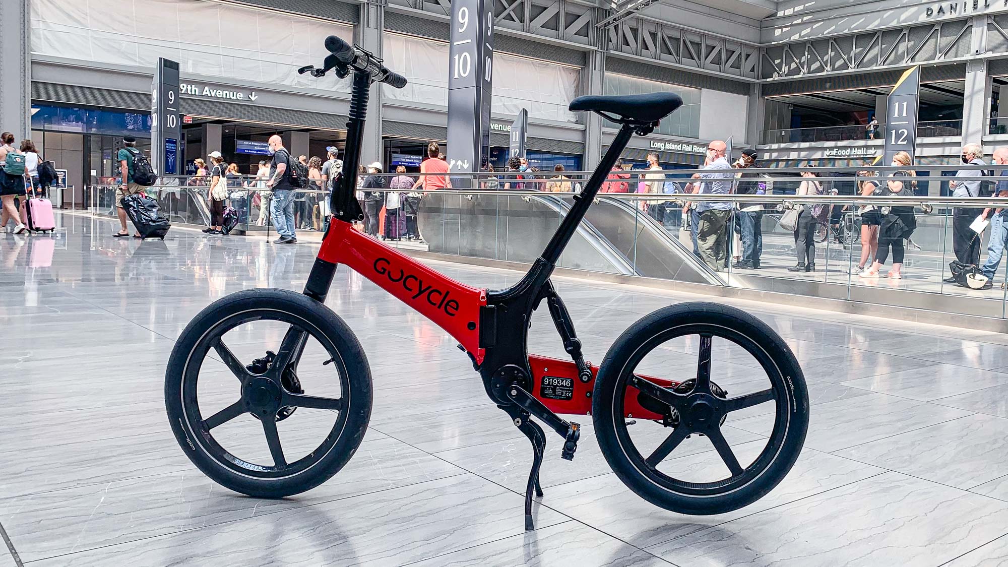 GoCycle G4i+ parked at Moynihan Train Hall