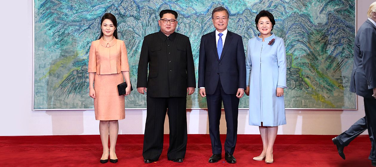 President Trump, Kim Jong Un and Moon Jae-in.