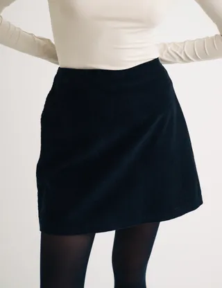 Nobody's Child + Black Cord A-Line Mini Skirt