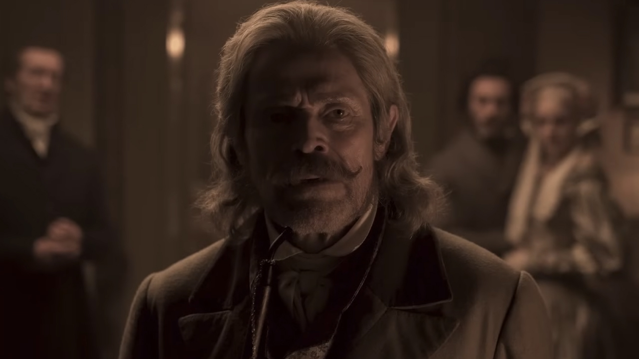 Willem DaFoe looking on in worry in Robert Egger's 2024 hit Nosferatu. 