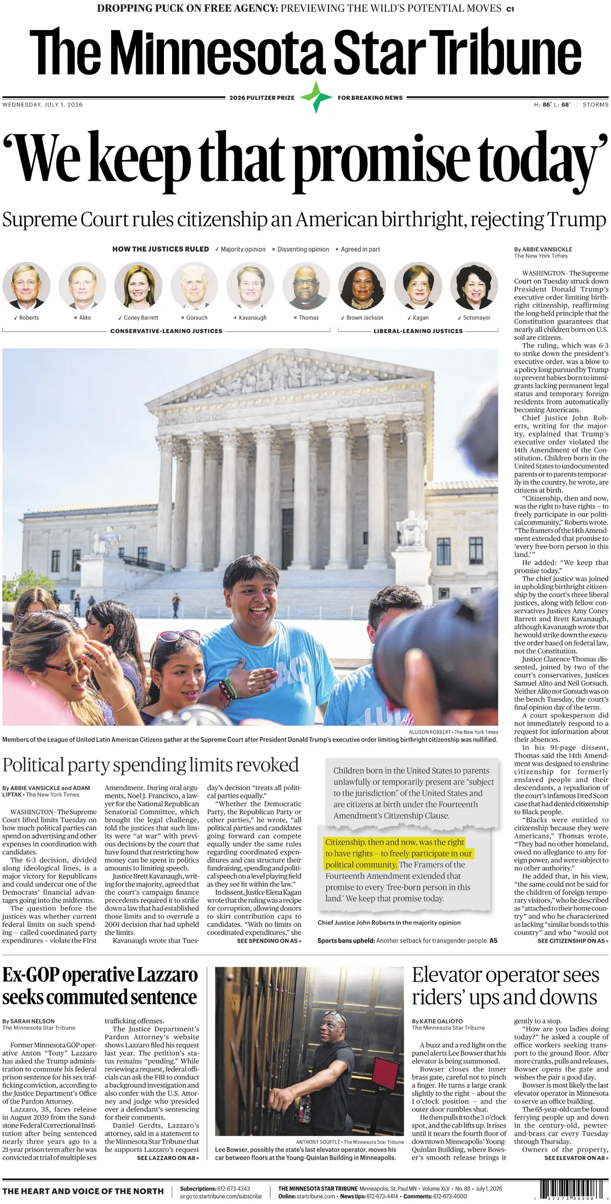The Minnesota Star Tribune