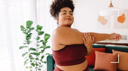 Woman stretching during workout