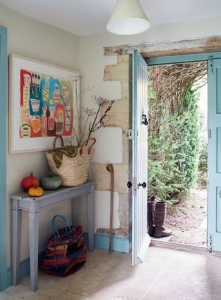 open door from hallway in Vanessa Arbuthnott's converted cow byre home