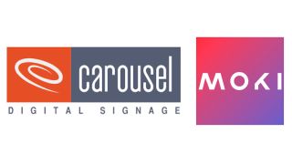 Carousel Digital Signage and Moki logos