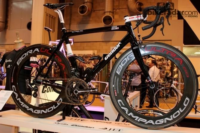 What's a bike show without a pro's in display? Ed Clancy's carbon Condor Leggero took pride of place on the London brands stand