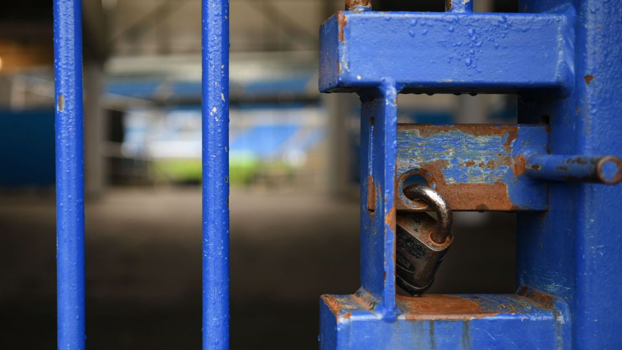 The gates are locked at stadiums all across the United Kingdom 