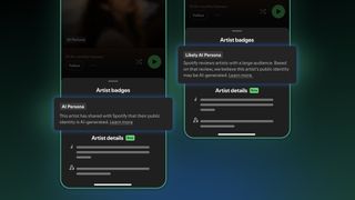 Spotify AI personas badge viewed in app