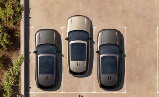 three cars from above