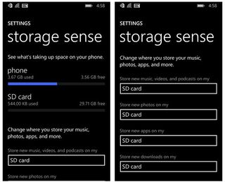 Windows Phone 8.1 Storage Sense