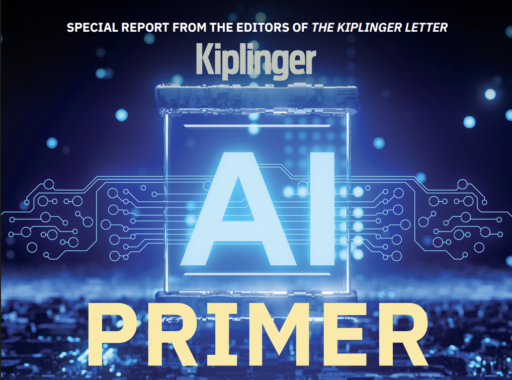 A neon AI sign sitting in the middle of an electronic chip board