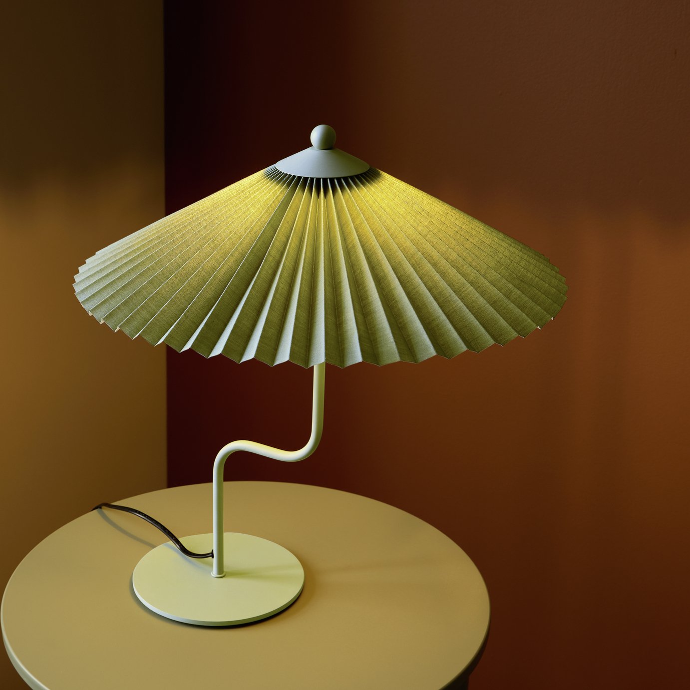 Habitat Tierney Metal Pleated Shade Table Lamp - Green