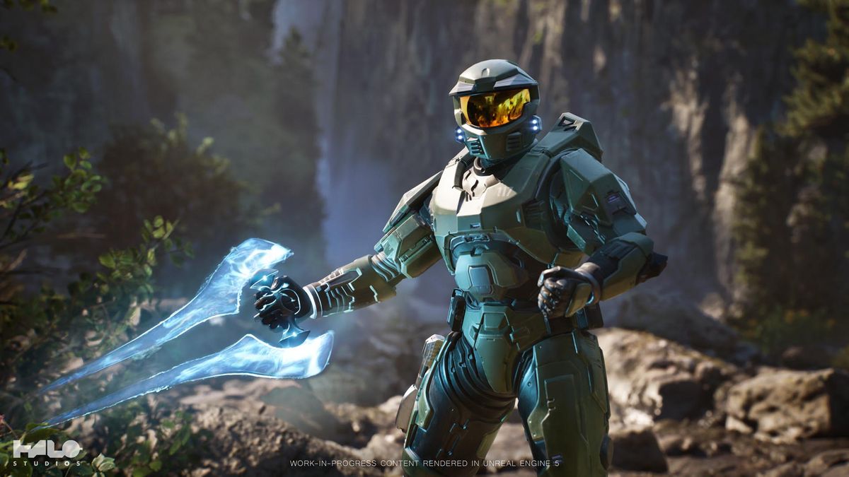 A screenshot showing work in progress on a Halo game in Unreal Engine 5