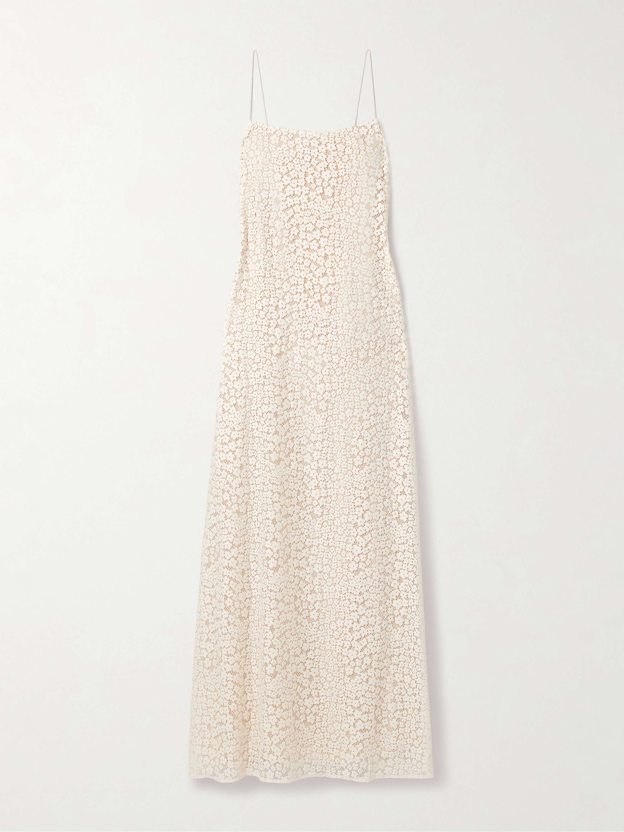 Delfina Organic Cotton-Blend Guipure Lace Maxi Dress