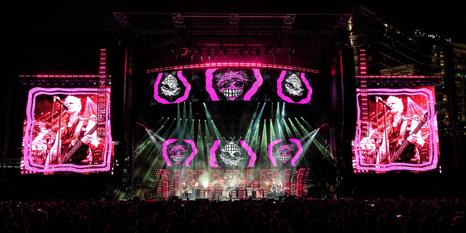 Live immersive digital art at a Green Day concert