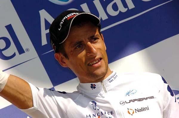 Sandy Casar (Fran&ccedil;aise Des Jeux) on the podium.