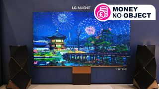 The LG Magnit with B&O speakers on either side of it