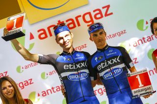 Tony Martin shares the combativity stage with teammate Julian Alaphilippe