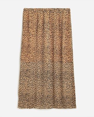 Gwyneth Layered Slip Skirt in Leopard Crinkle Chiffon