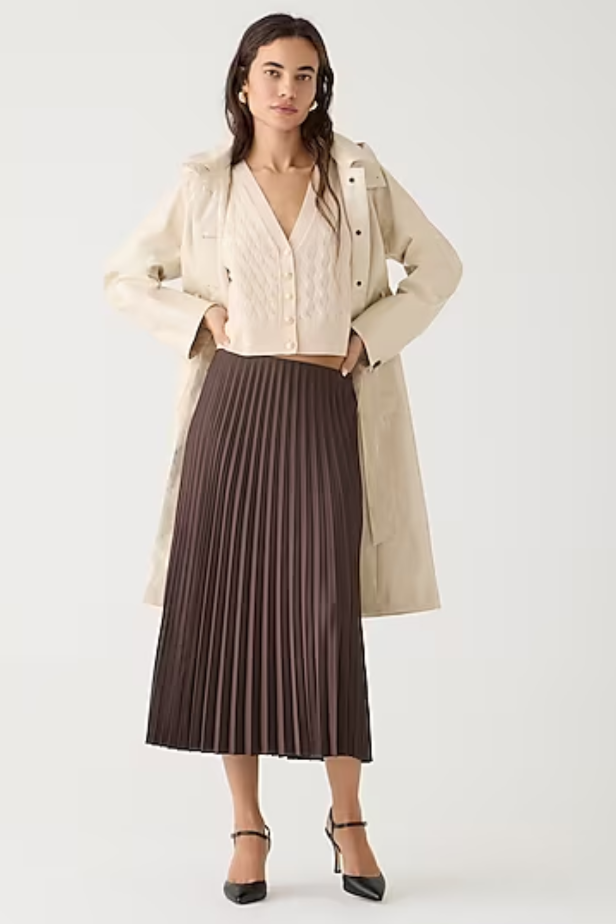 J.Crew Pleated Pull-on Midi Skirt