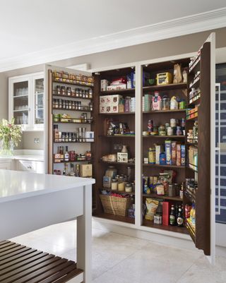 Pantry with adjustable shelving