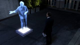 Jeff with Pierce statue on Community