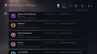 List of Ratchet & Clank: Rift Apart Trophies