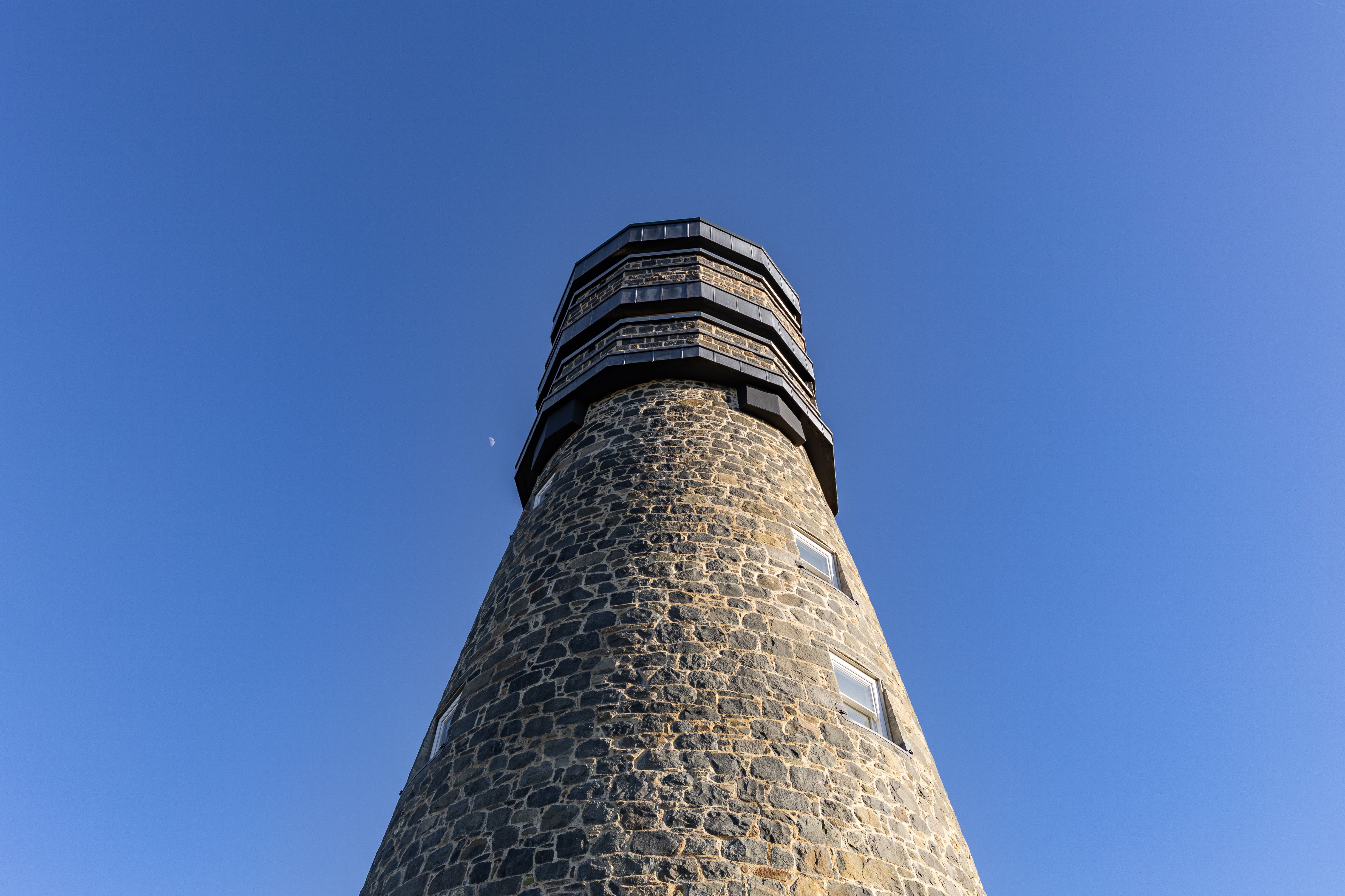 A view from the bottom of the mill tower. It looks imposing, like any bond lair should.