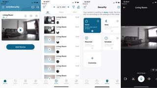 Screen grabs of the Eufy Security app which works with the Eufy SoloCam E40
