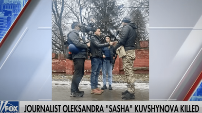 A screenshot showing Oleksandra Kuvshynova and her Fox News colleagues.