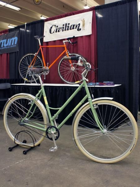 Portland-based Civilian brought along this clean-looking pale green commuter.