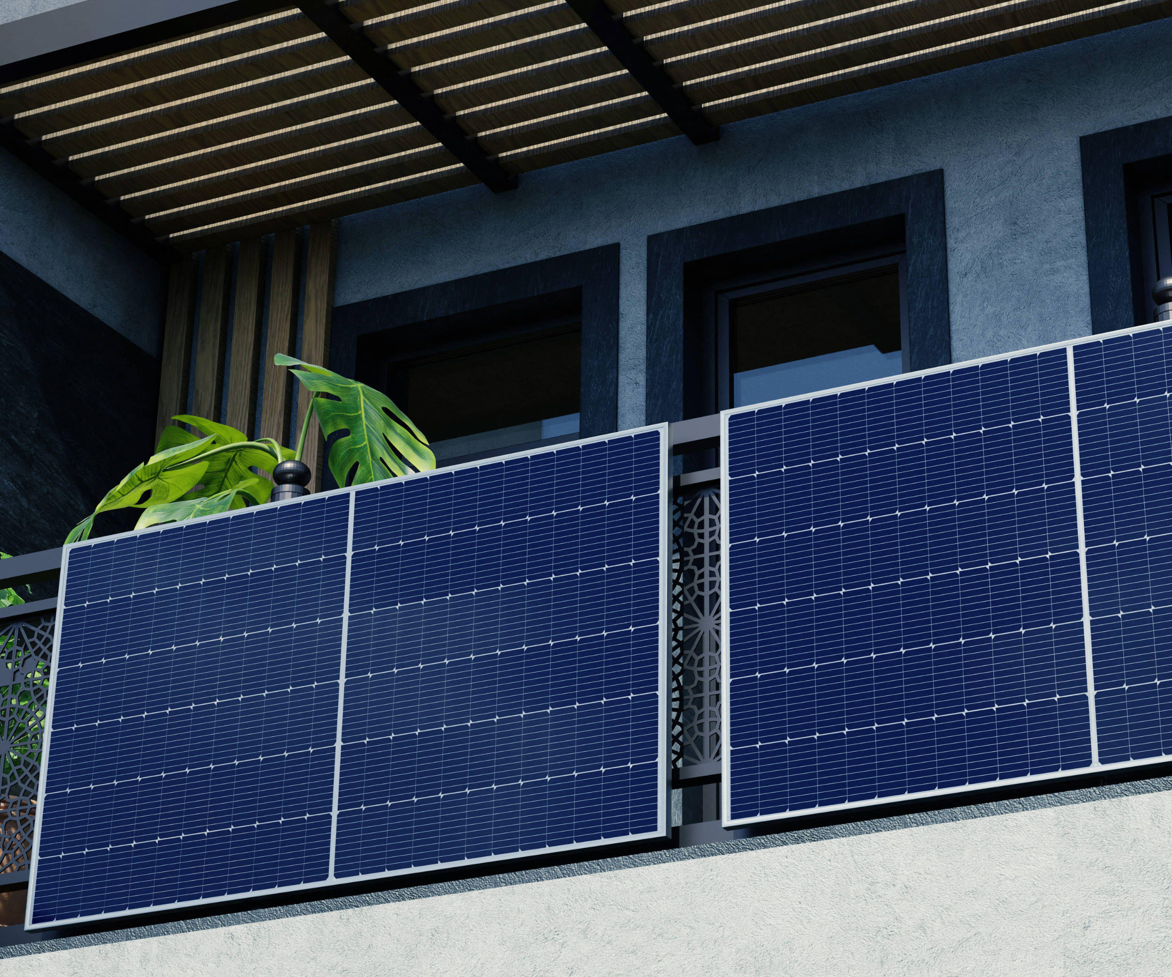 Solar panels on a balcony